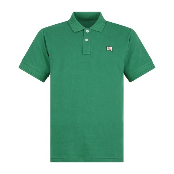 Roy Roger's - Polo verde manica corta in cotone con patch logo per uomo |