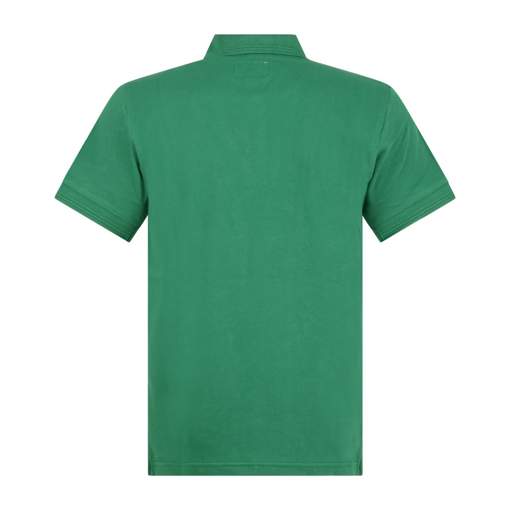 Roy Roger's - Polo verde manica corta in cotone con patch logo per uomo |