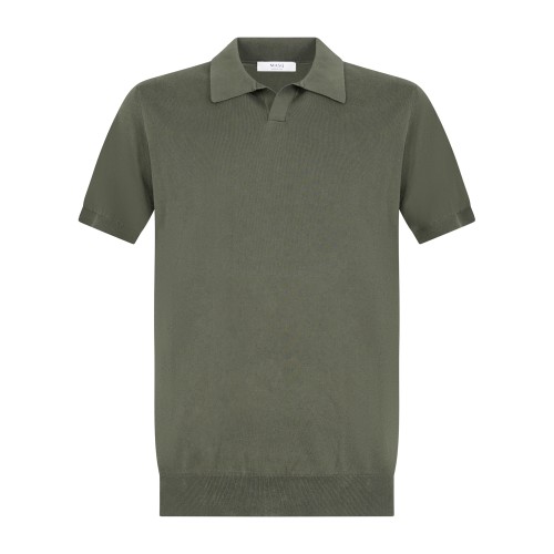 MASQ - Polo verde senza bottoni manica corta in maglia di cotone per uomo |