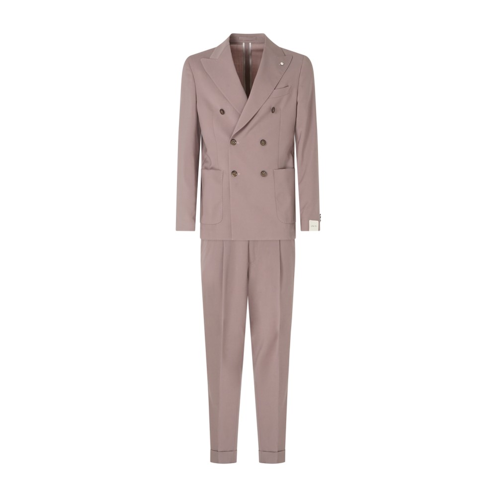 L.B.M. 1911 - Abito rosa Tom doppiopetto con pantalone doppia pince in