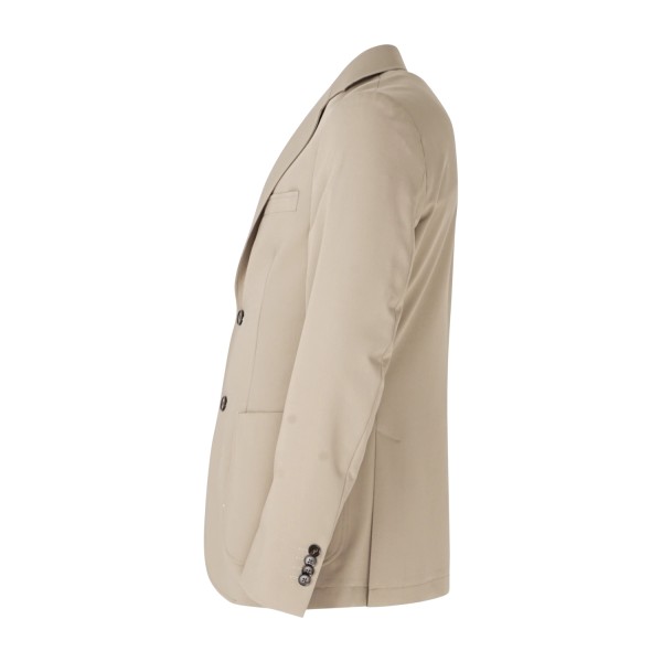 Hamaki-Ho - Giacca beige in viscosa con tasche frontali a toppa per uomo |