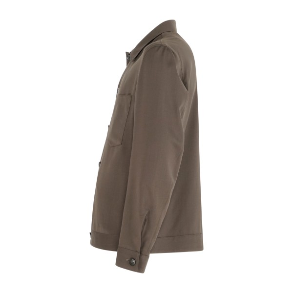 L.B.M. 1911 - Giacca overshirt marrone monopetto con taschino in frescolana per