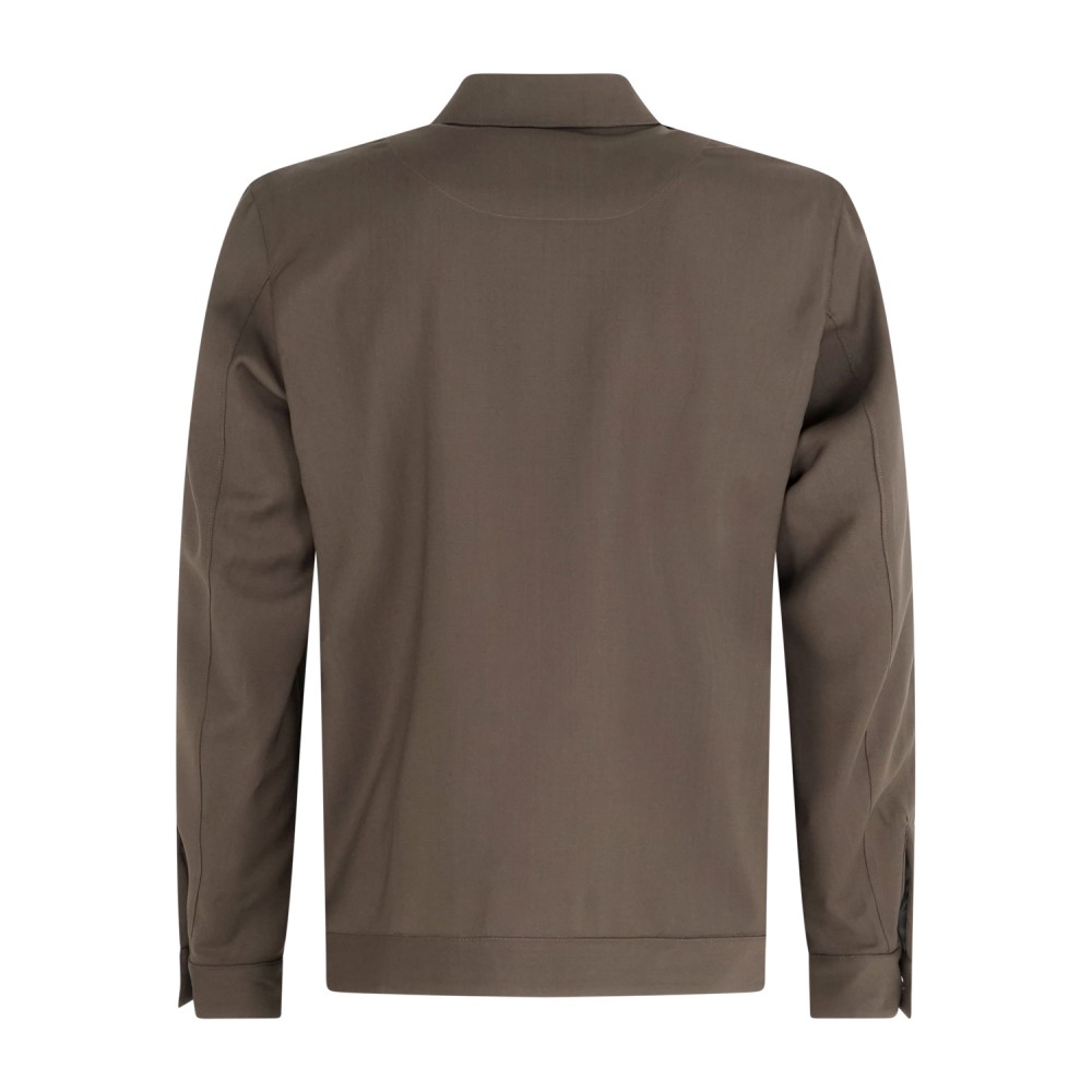 L.B.M. 1911 - Giacca overshirt marrone monopetto con taschino in frescolana per