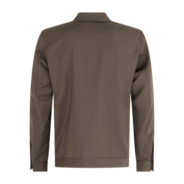 L.B.M. 1911 - Giacca overshirt marrone monopetto con taschino in frescolana per