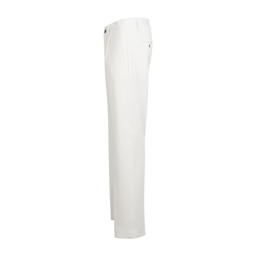 Daniele Alessandrini - Pantalone bianco in jersey di cotone con pence relaxed 2