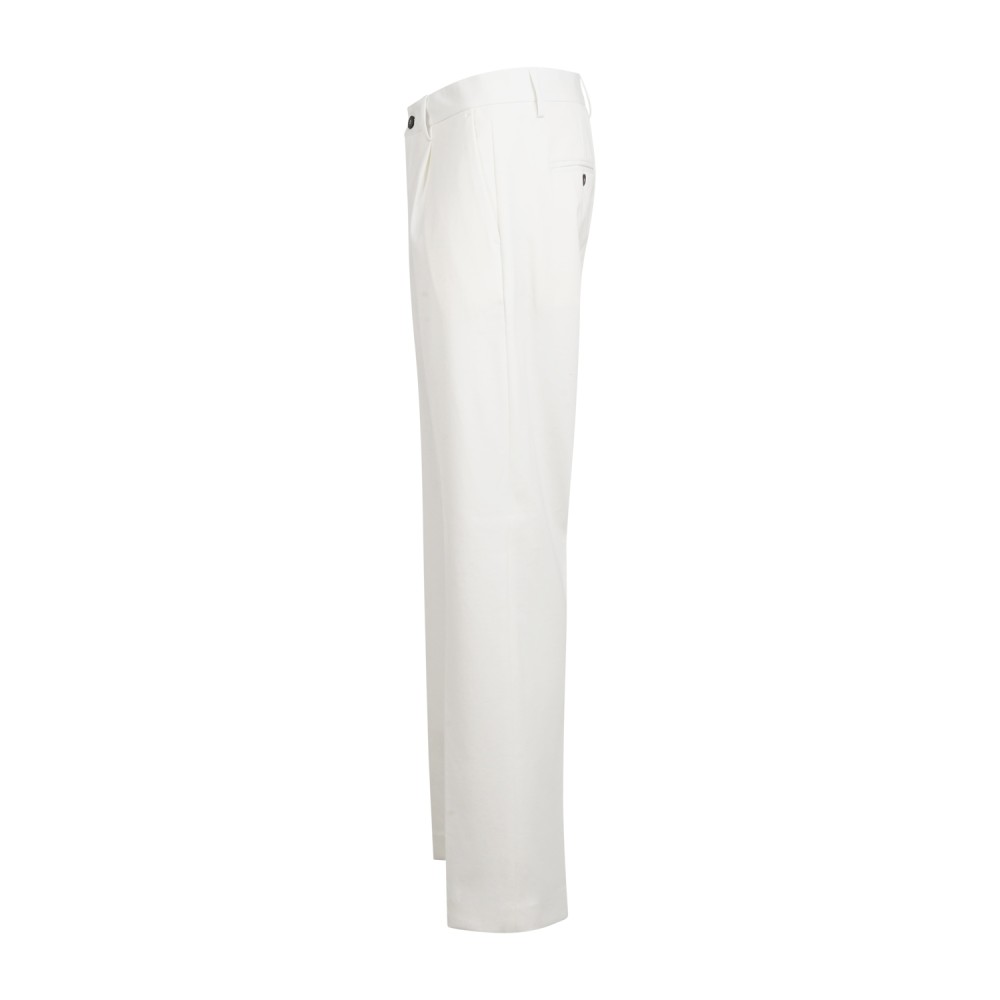 Daniele Alessandrini - Pantalone bianco in jersey di cotone con pence relaxed