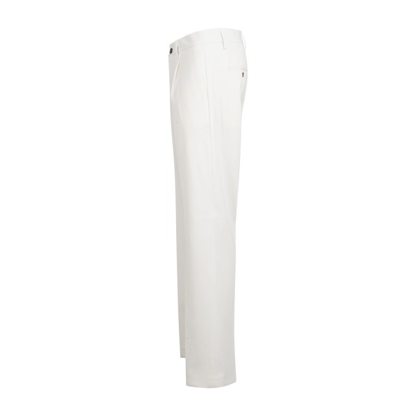 Daniele Alessandrini - Pantalone bianco in jersey di cotone con pence relaxed
