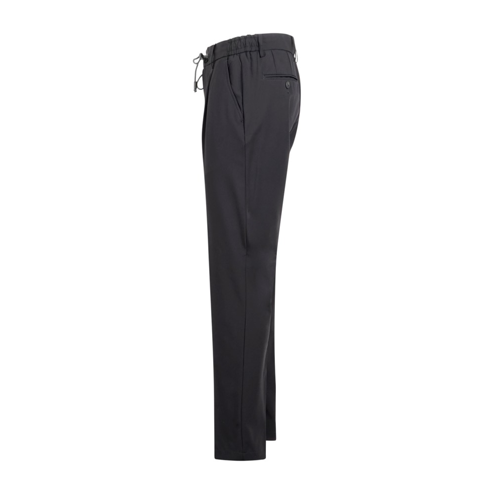 L.B.M. 1911 - Pantalone nero ED con elastico in vita e coulisse con pence in