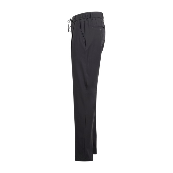 L.B.M. 1911 - Pantalone nero ED con elastico in vita e coulisse con pence in