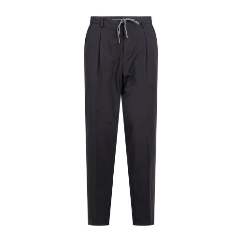 L.B.M. 1911 - Pantalone nero ED con elastico in vita e coulisse con pence in