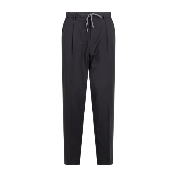L.B.M. 1911 - Pantalone nero ED con elastico in vita e coulisse con pence in