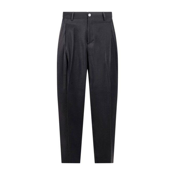 Daniele Alessandrini - Pantalone nero in viscosa con doppia pence carrot fit