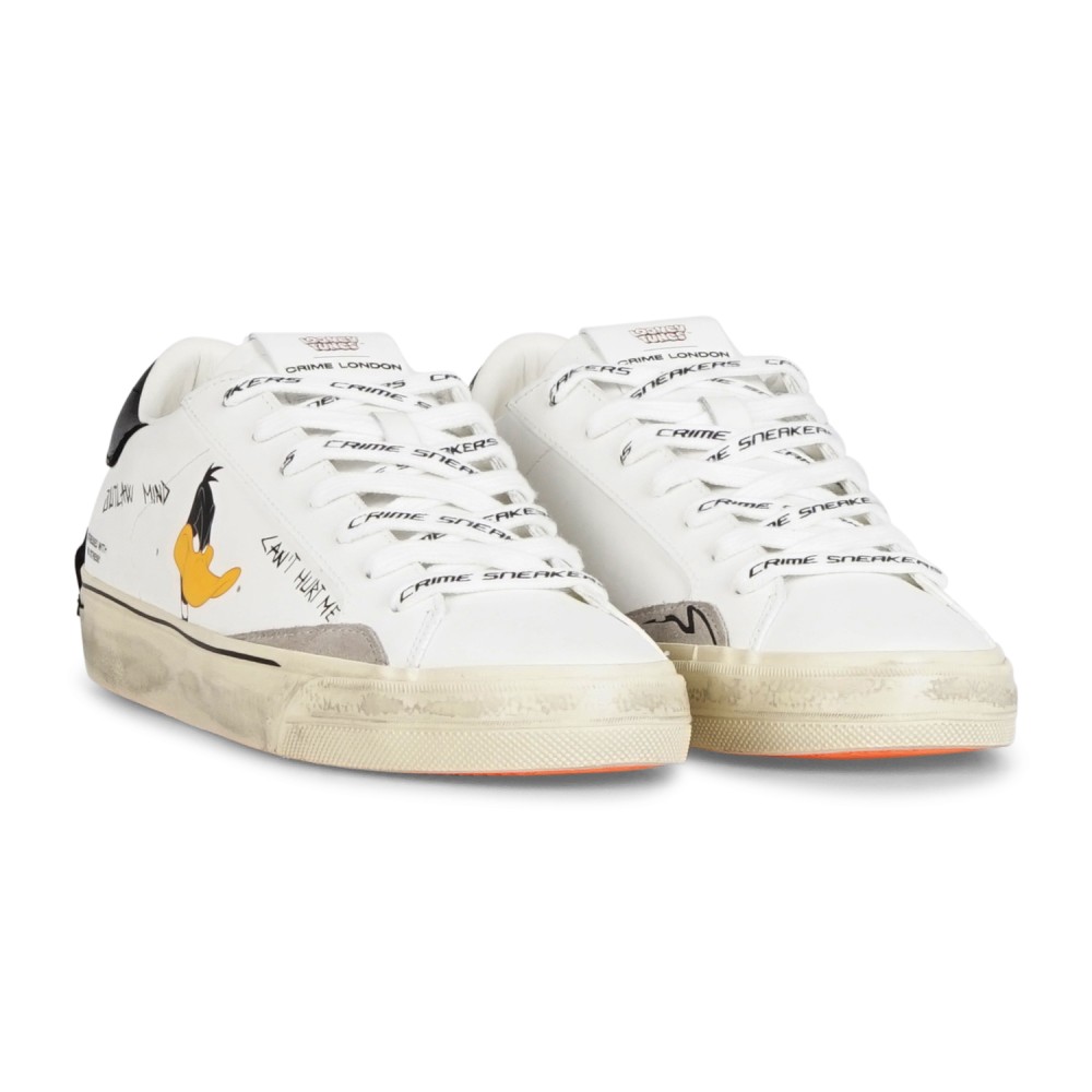 Crime London - Sneakers bianca in pelle Distressed 2.0 Naughty Duffy per uomo |