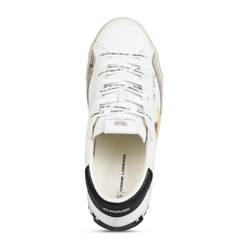 Crime London - Sneakers bianca in pelle Distressed 2.0 Naughty Duffy per uomo |
