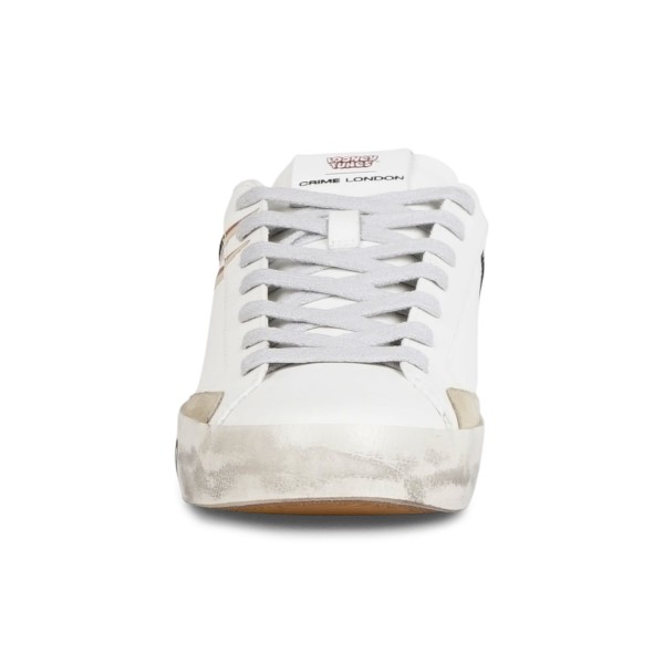 Crime London - Sneakers bianca in pelle Distressed Wille E.Coyote per uomo |