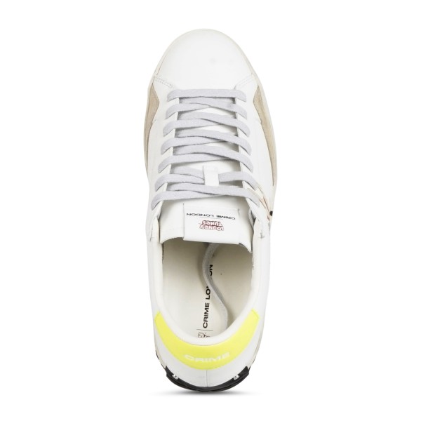 Crime London - Sneakers bianca in pelle Distressed Wille E.Coyote per uomo |