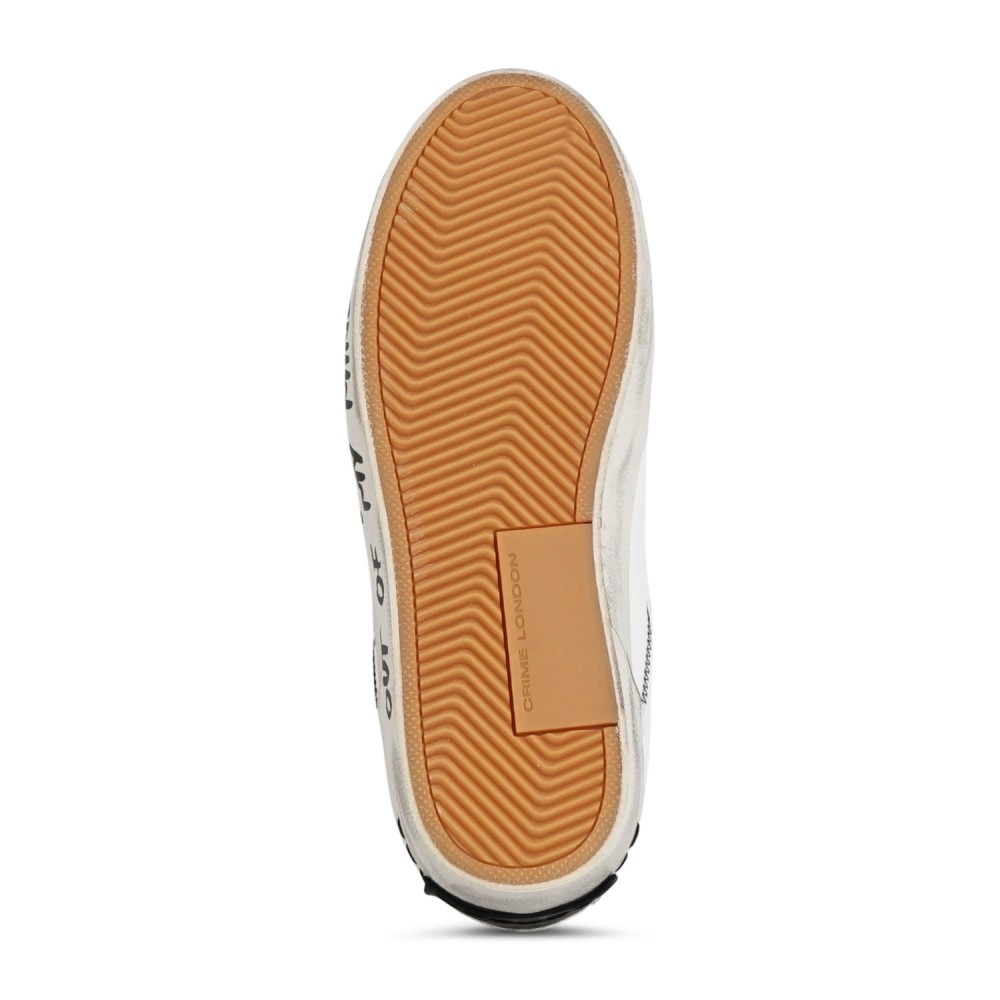 Crime London - Sneakers bianca in pelle Distressed Wille E.Coyote per uomo |