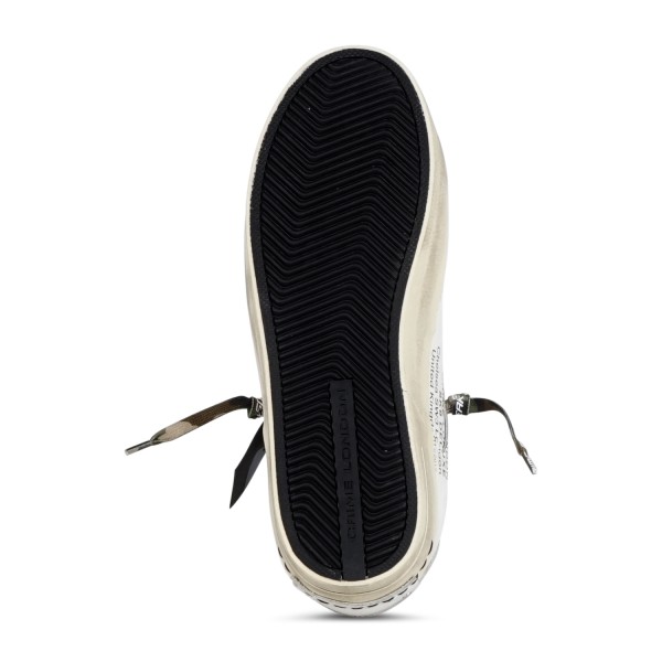 Crime London - Sneakers bianca in pelle SK8 Deluxe con dettagli in suede e
