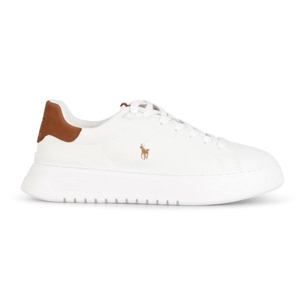 Polo Ralph Lauren - Sneakers bianca RLite Court in pelle martellata per uomo |