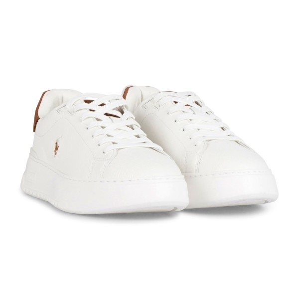 Polo Ralph Lauren - Sneakers bianca RLite Court in pelle martellata per uomo |