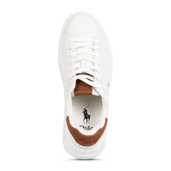Polo Ralph Lauren - Sneakers bianca RLite Court in pelle martellata per uomo |