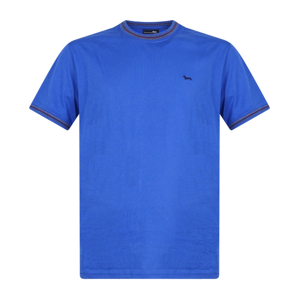 Harmont & Blaine - T-shirt azzurro manica corta con patch logo sul petto per