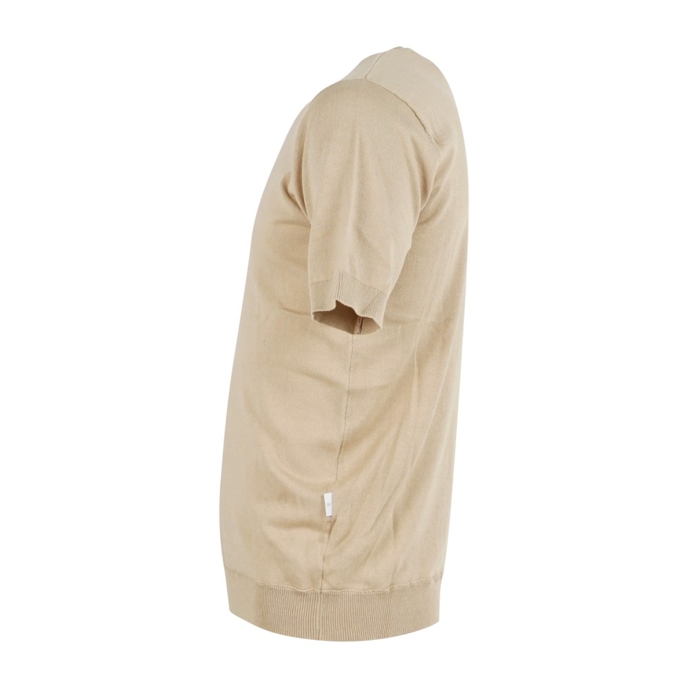 Hamaki-Ho - T-shirt beige manica corta in maglia di cotone per uomo | me3204h