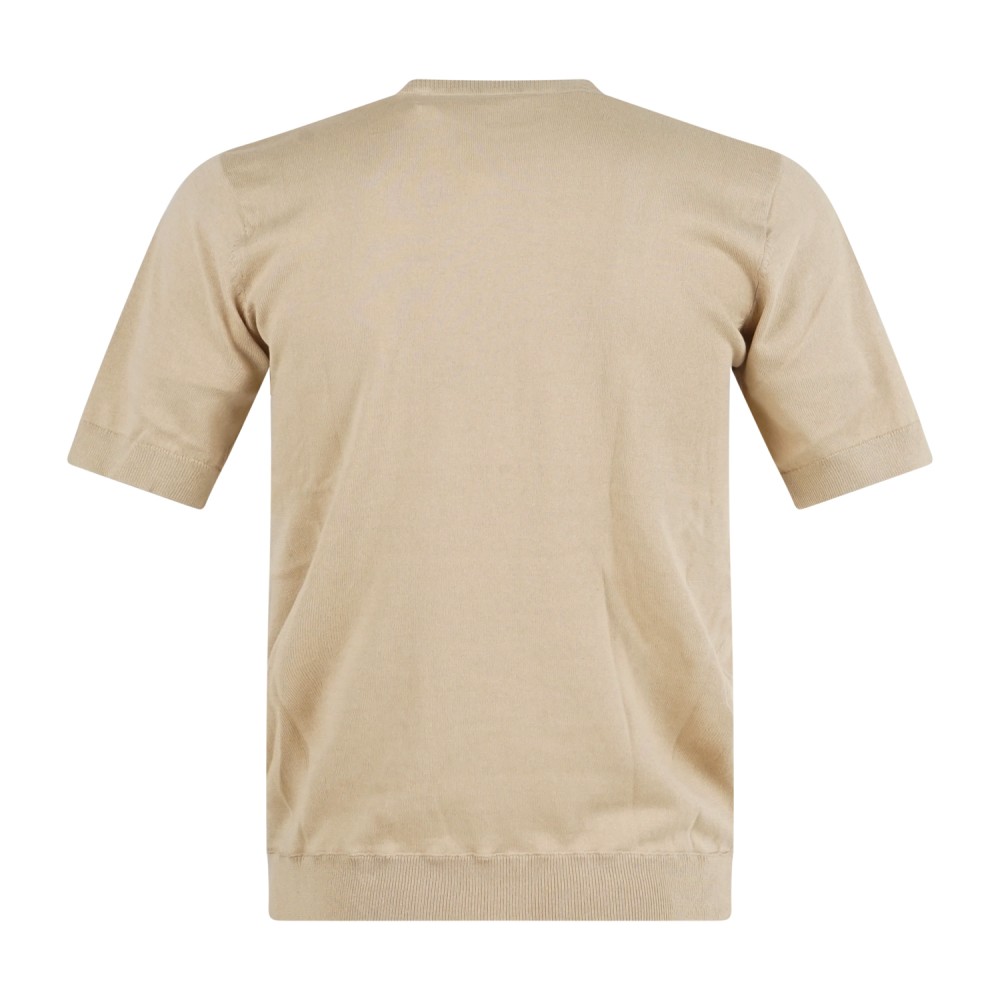 Hamaki-Ho - T-shirt beige manica corta in maglia di cotone per uomo | me3204h