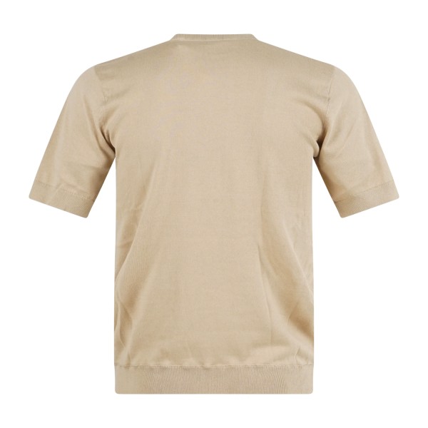 Hamaki-Ho - T-shirt beige manica corta in maglia di cotone per uomo | me3204h
