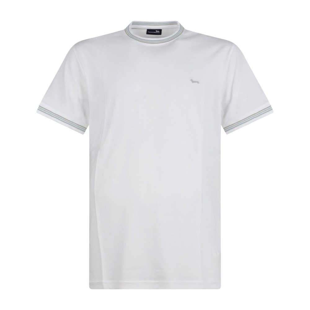 Harmont & Blaine - T-shirt bianca manica corta con patch logo sul petto per