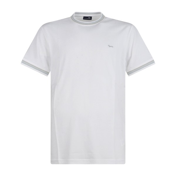 Harmont & Blaine - T-shirt bianca manica corta con patch logo sul petto per