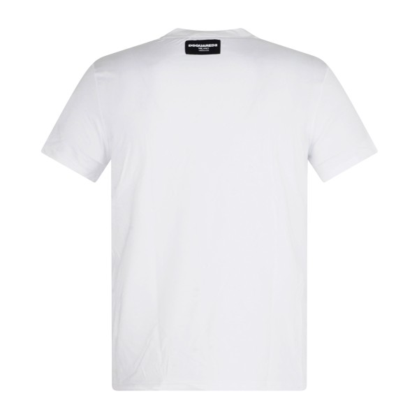 Dsquared2 - T-shirt bianca manica corta con patch logo sul retro relaxed fit