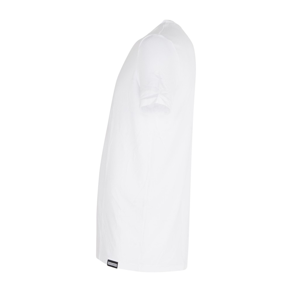 Dsquared2 - T-shirt bianca manica corta con patch logo sul retro relaxed fit