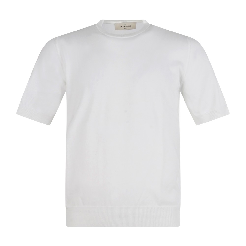 Gran Sasso - T-shirt bianca manica corta in cotone organico per uomo |