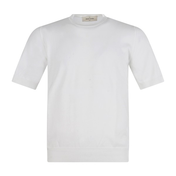 Gran Sasso - T-shirt bianca manica corta in cotone organico per uomo |