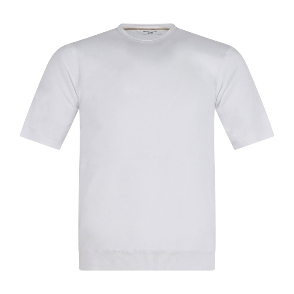 Hamaki-Ho - T-shirt bianca manica corta in maglia di cotone per uomo | me3204h