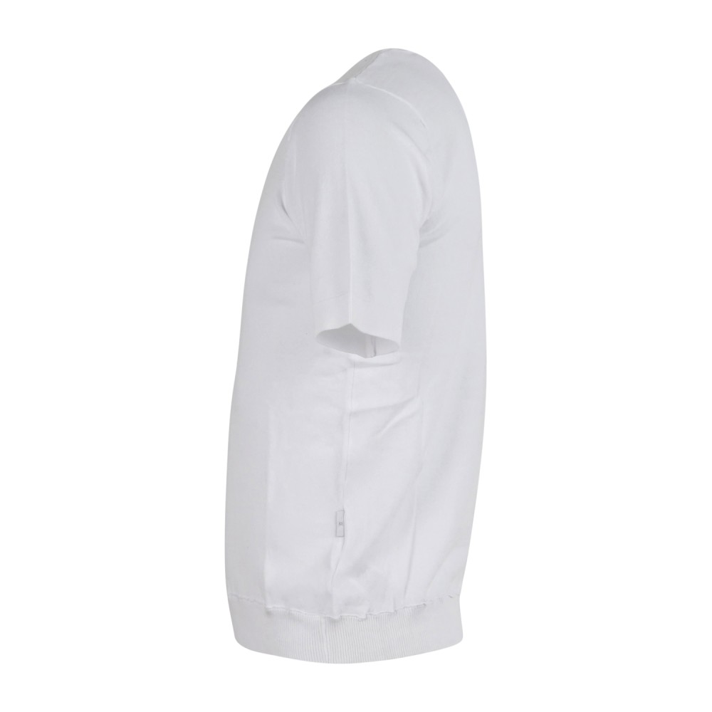 Hamaki-Ho - T-shirt bianca manica corta in maglia di cotone per uomo | me3204h