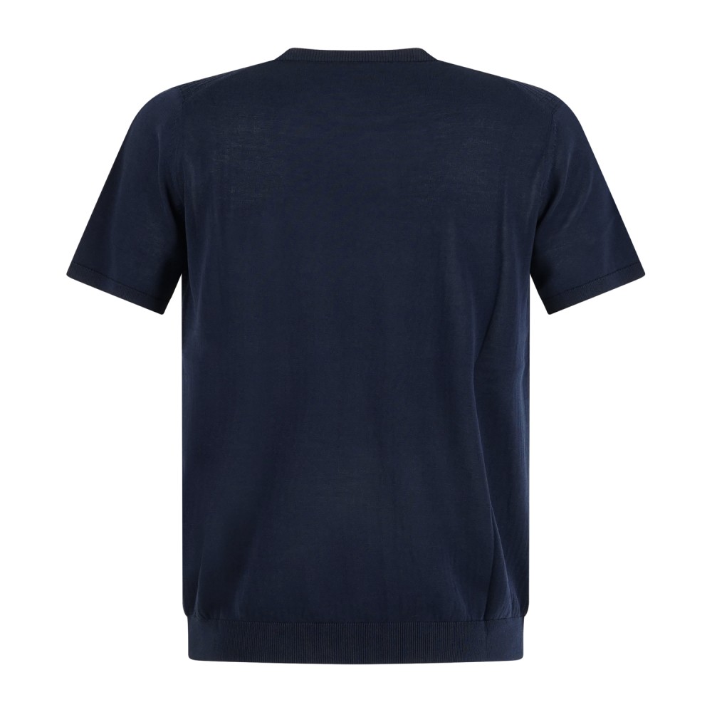Harmont & Blaine - T-shirt blu in maglia di cotone a manica corta con