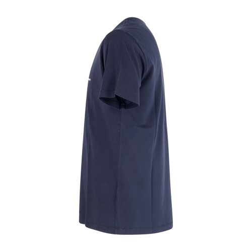 Roy Roger's - T-shirt blu manica corta con stampa logo sul petto in supima 2