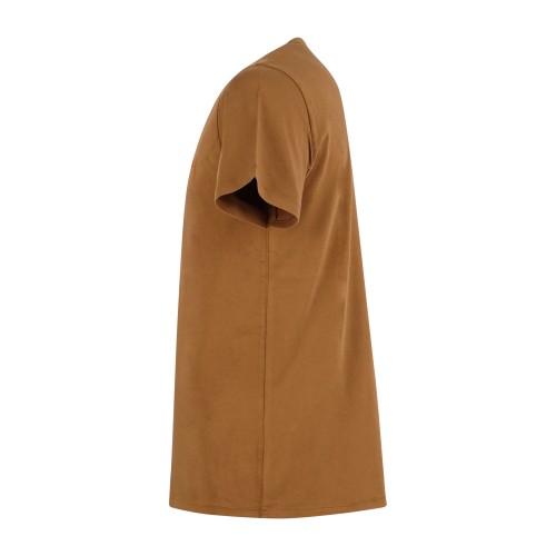 Sun68 - T-shirt marrone manica corta con ricamo logo fluo per uomo | t36140 93 2