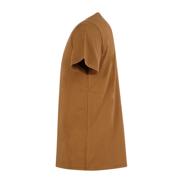 Sun68 - T-shirt marrone manica corta con ricamo logo fluo per uomo | t36140 93