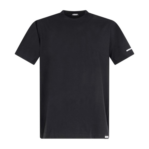 Dsquared2 - T-shirt nera manica corta con stampa logo over fit per uomo |