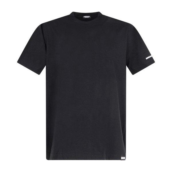 Dsquared2 - T-shirt nera manica corta con stampa logo over fit per uomo |