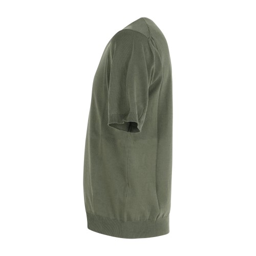 MASQ - T-shirt verde manica corta in maglia di cotone per uomo | m5425-1002 2