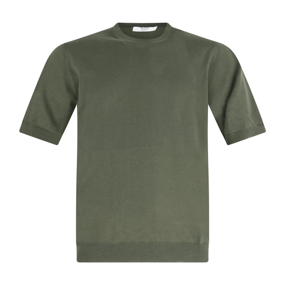 MASQ - T-shirt verde manica corta in maglia di cotone per uomo | m5425-1002
