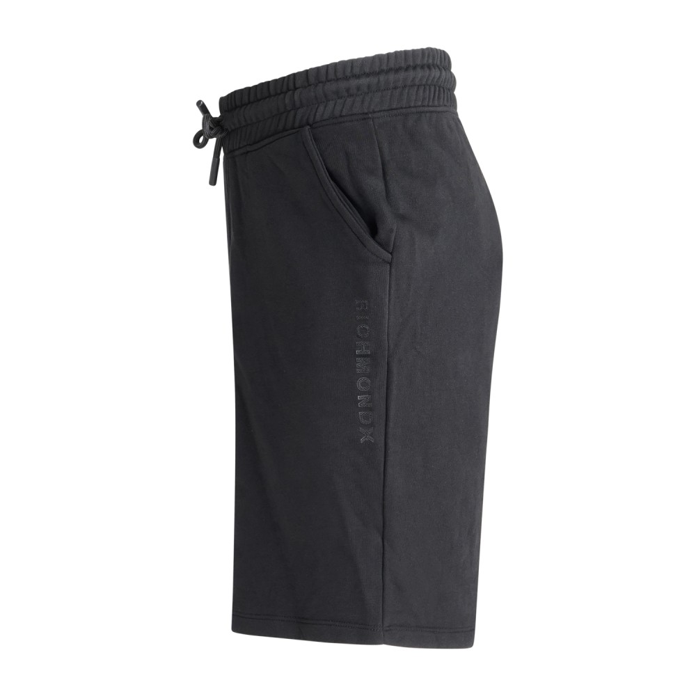 Richmond X - Bermuda nera Fleece con logo gommato sul fronte per uomo |