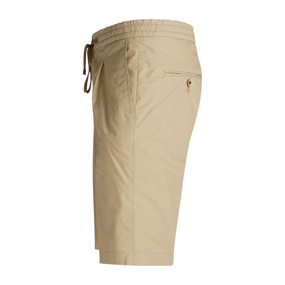 Barbati - Bermuda beige con elastico in vita e laccetti in cotone per uomo |