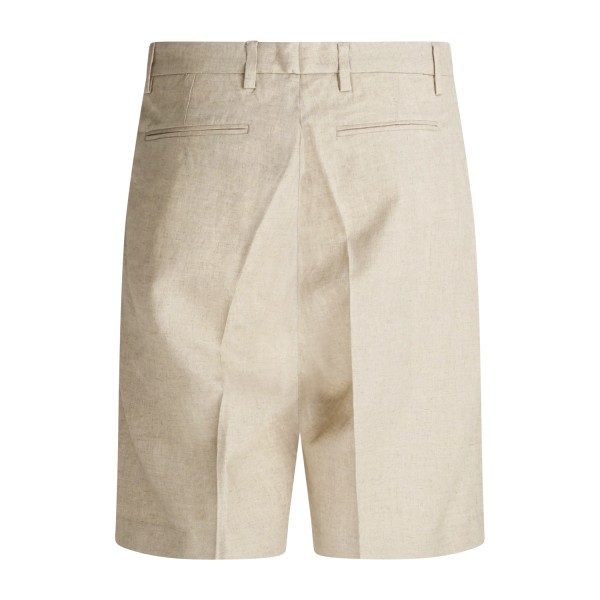 I'm Brian - Bermuda beige in lino con pince sul fronte per uomo | be3705 beige