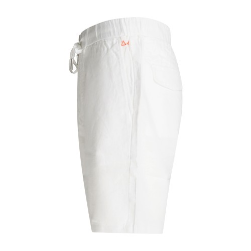 Sun68 - Bermuda bianca in lino e cotone con coulisse in vita per uomo | b36123 2