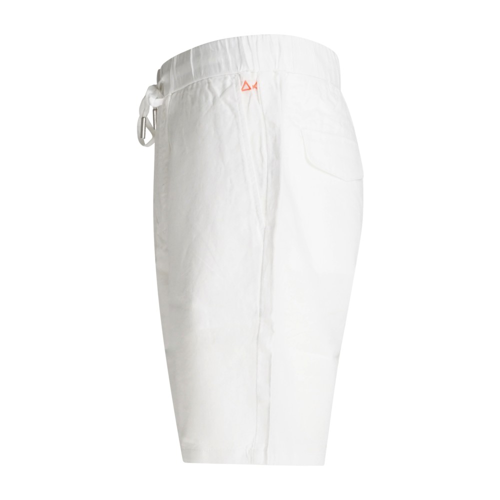 Sun68 - Bermuda bianca in lino e cotone con coulisse in vita per uomo | b36123